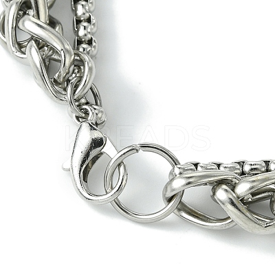 Alloy Wheat Chain & Box Chain Bracelets for Women Men BJEW-C069-01A-P-1