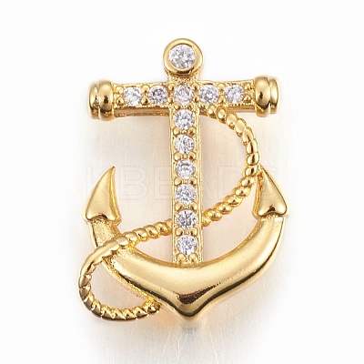 Brass Micro Pave Cubic Zirconia Slide Charms ZIRC-E154-04-NR-1