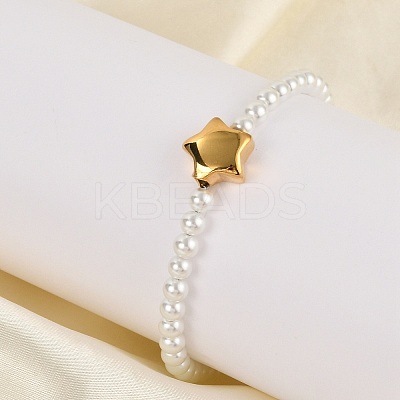 Plastic Imitation Pearl Beads Bracelets for Women BJEW-M056-10G-02-1