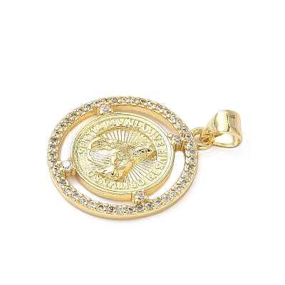 Brass Micro Pave Cubic Zirconia Pendants KK-S337-09G-A-1