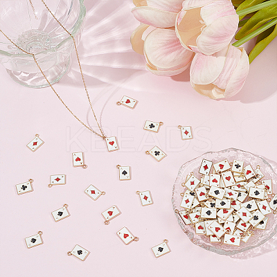 100Pcs 4 Styles Rack Plating Alloy Charms FIND-DR0002-22-1
