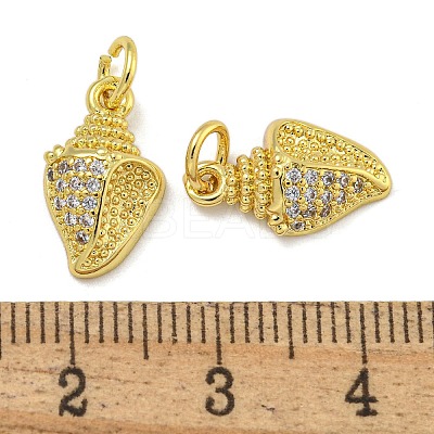 Rack Plating Brass Micro Pave Cubic Zirconia Pendants KK-I718-27G-02-1