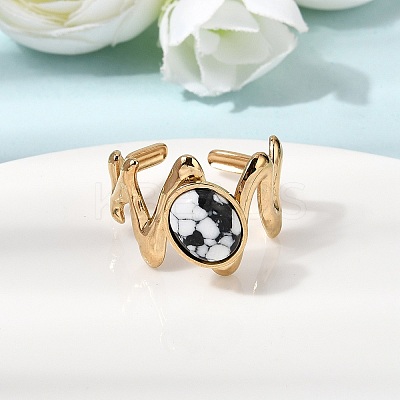 304 Stainless Steel Open Cuff Rings for Women RJEW-K258-17C-G-1