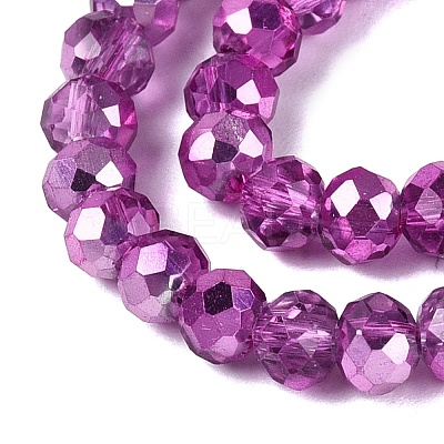 Transparent Electroplate Glass Beads Strands EGLA-Q131-01A-07-1