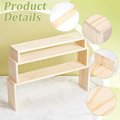 3Pcs Wood Display Display Risers for Bracelets ODIS-WH0004-07-1