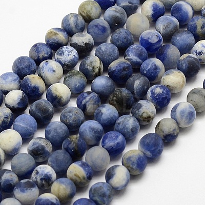 Natural Sodalite Beads Strands G-J364-01-10mm-1