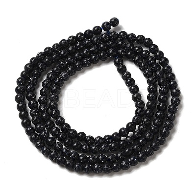 Synthetic Blue Goldstone Beads Strands G-B090-A07-01-1
