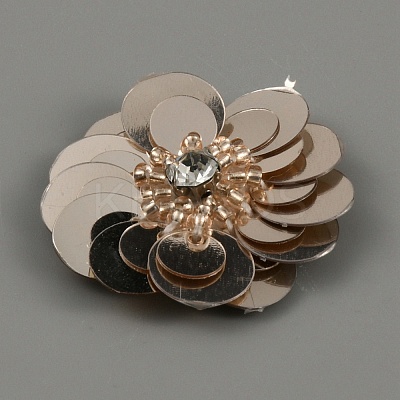 Flower Shape PVC Sequin/Paillette Beading Appliques DIY-WH0308-287C-1