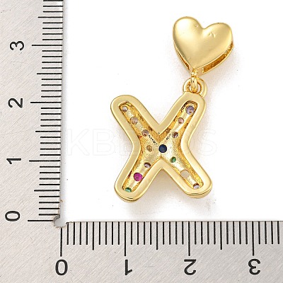 Brass Micro Pave Colorful Cubic Zirconia Pendants KK-P281-01G-X-1