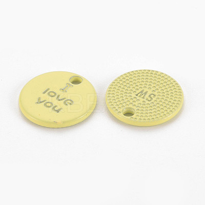 Spray Painted Alloy Charms for Valentine's Day PALLOY-Q433-027D-RS-1