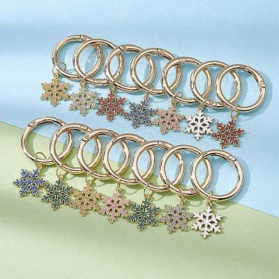 Christmas Alloy Enamel Shoe Charms HJEW-JM01093-1