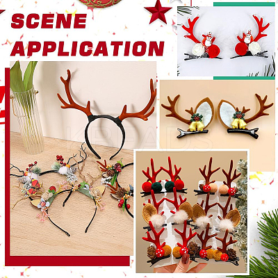 36Pcs 2 Styles Velvet and Plastic Antler Snowman Hand Branch FIND-GF0007-09B-1