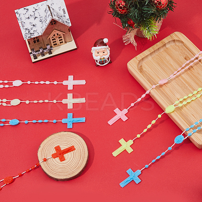 Luminous Plastic Pendant Necklaces NJEW-DC0001-06A-1