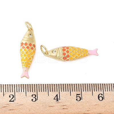 Brass Enamel Pendants KK-B148-14G-04-1