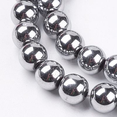 Non-Magnetic Synthetic Hematite Beads Strands X-G-S096-8mm-3-1