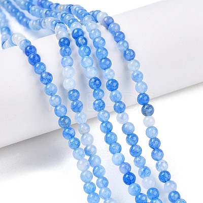 Dyed Natural White Jade Beads Strands G-T140-4mm-A08-1