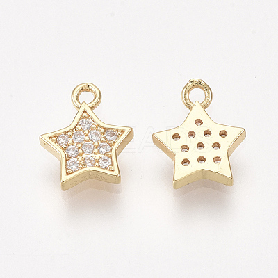 Brass Cubic Zirconia Charms KK-S348-439-1