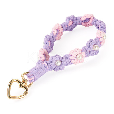 Cotton Braided Flower Pendant Decorations AJEW-TAC0030-032G-09-1