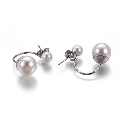304 Stainless Steel Stud Earrings EJEW-P184-01P-1
