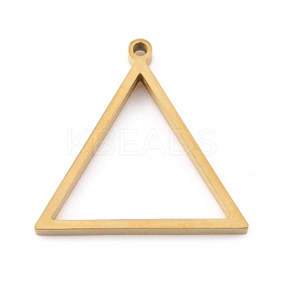 Ion Plating(IP) 304 Stainless Steel Open Back Bezel Pendants STAS-K208-03G-1