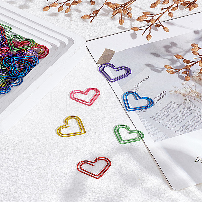 60Pcs 6 Colors Metal Paper Clips FIND-LP0004-98-1