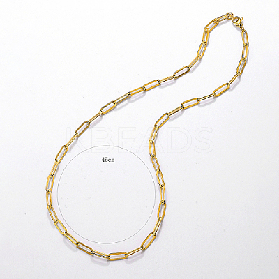 201 Stainless Steel Paperclip Chain Necklaces for Women KC1989-1