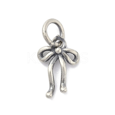 925 Sterling Silver Bowknot Charms with Jump Rings STER-M021-01AS-02-1