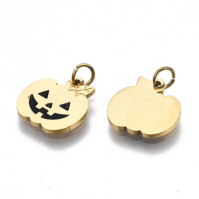 316 Surgical Stainless Steel Enamel Charms STAS-S116-341G-1