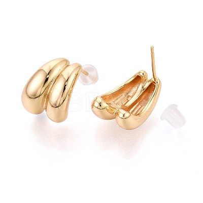 Brass Stud Earrings KK-T071-19G-01-1