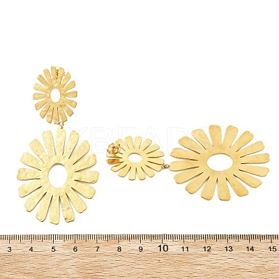 304 Stainless Steel Dangle Stud Earrings for Women EJEW-K268-12A-G-1
