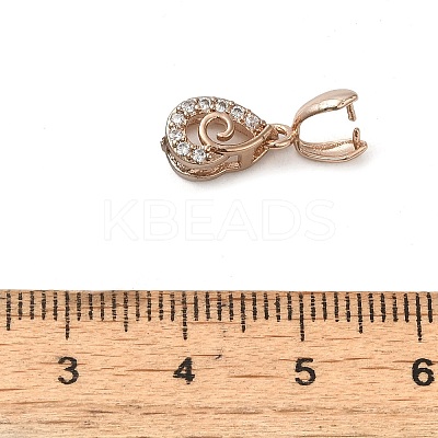 Rack Plating Brass Micro Pave Clear Cubic Zirconia Ice Pick Pinch Bails KK-K340-12-1