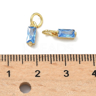 Brass Micro Pave Cubic Zirconia Charms ZIRC-F111-03G-08-1