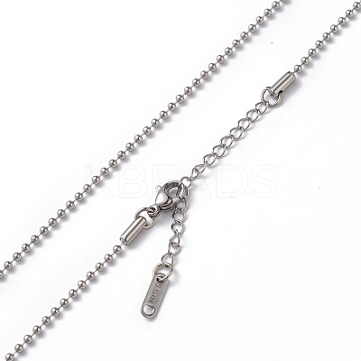 Non-Tarnish 304 Stainless Steel Ball Chain Necklace for Men Women NJEW-K245-017A-1