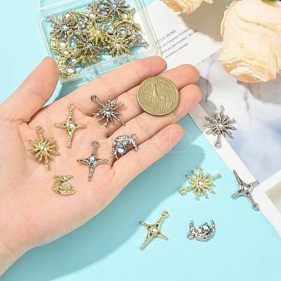 30Pcs 6 Styles Alloy & Resin Pendants Sets FIND-FS0004-90-1