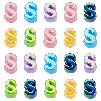 20Pcs UV Plating Opaque Acrylic European Beads OACR-TADJ0001-16S-1