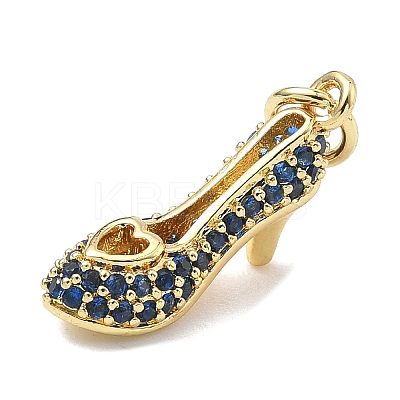 Brass Micro Pave Cubic Zirconia Pendants KK-K417-18G-1