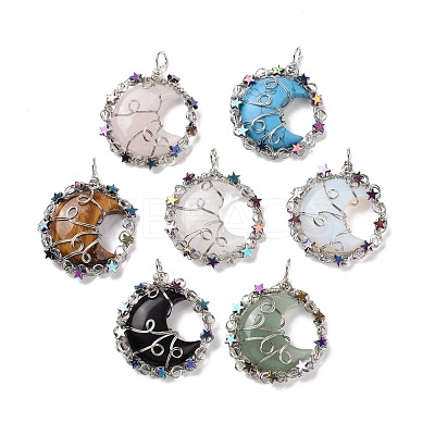 Natural & Synthetic Stone Big Pendants G-H274-03P-1