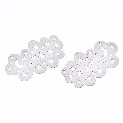 Non-Tarnish 201 Stainless Steel Filigree Pendants STAS-S118-019P-1