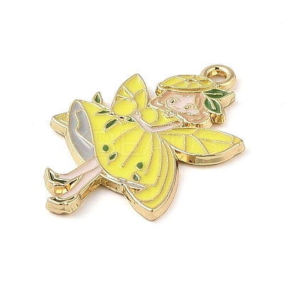 Golden Plated Alloy Eanaml Pendants PALLOY-S184-04G-C-1