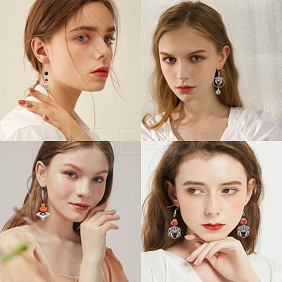 176 Pcs DIY Halloween Themed Earring Making Kits DIY-SC0014-72-1