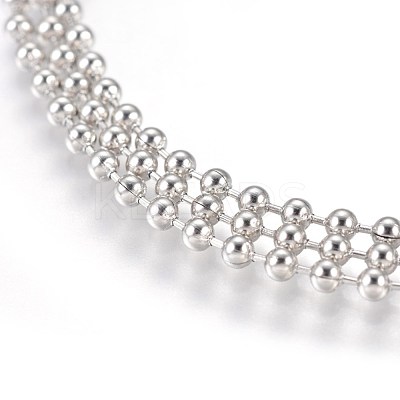 Tarnish Resistant Stainless Steel Ball Chain Necklace Making MAK-L019-01A-P-1