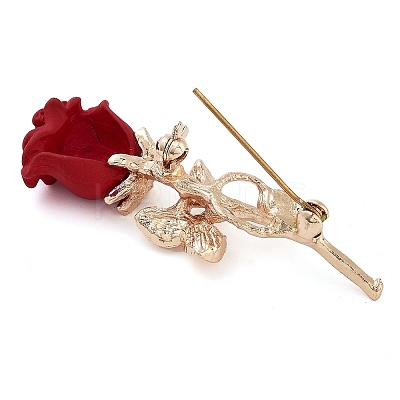 Valentine's Day Rose Flower Zinc Alloy Enamel Brooches LS-JEWB-I031-05A-1