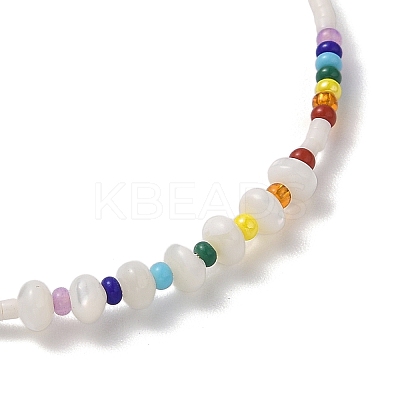 Miyuki Seed Beads & Shell  Braided Bead Bracelets BJEW-C061-02-1