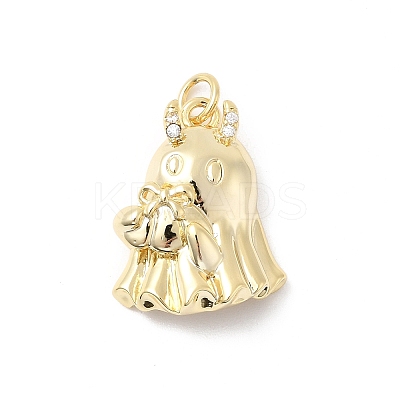 Brass Micro Pave Cubic Zirconia Pendants KK-Z137-12G-1