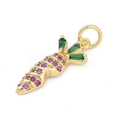 Brass Pave Cubic Zirconia Pendants KK-U062-54G-1