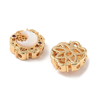 Brass Micro Pave Cubic Zirconia Charms KK-B102-25G-1