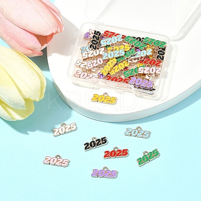 48Pcs 8 Colors Alloy Enamel Pendants ENAM-FS0002-41-1