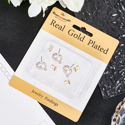 20Pcs Brass Stud Earring Findings MAK-BBC0001-28-1