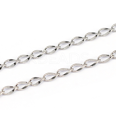 Tarnish Resistant 304 Stainless Steel Curb Chains CHS-L001-56-0.4mm-1