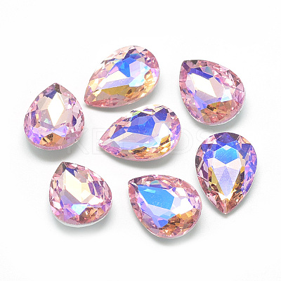 Pointed Back Glass Rhinestone Cabochons RGLA-T017-13x18mm-01-1